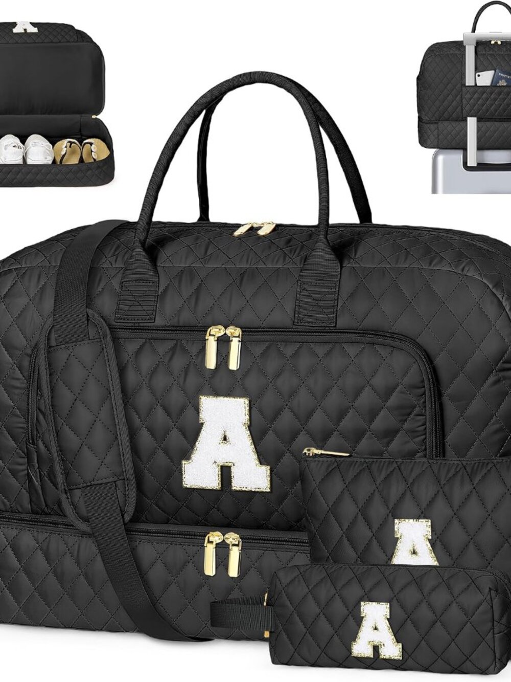 Birthday Graduation Gift for Her, Initial Weekender Bag for Women 45L